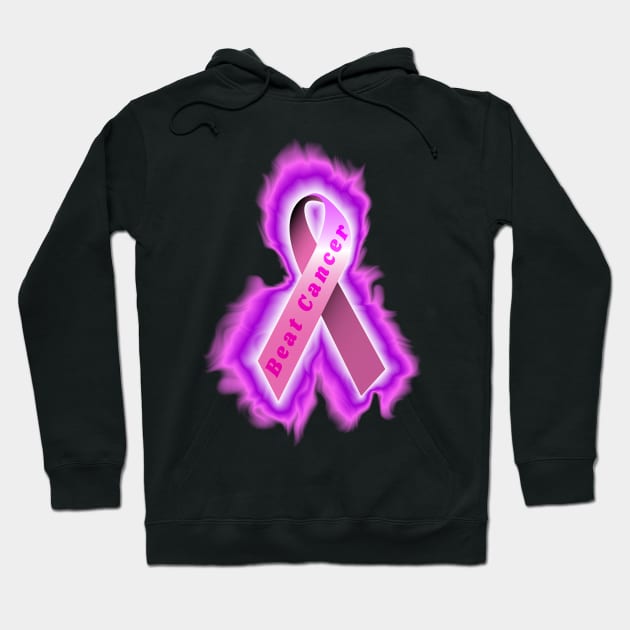 pink breast cancer ribbon Hoodie by DrewskiDesignz